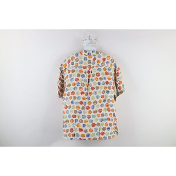 Vintage 90s Esprit Womens Medium Polka Dot Looped Collar Button Shirt Rayon - Picture 13 of 15